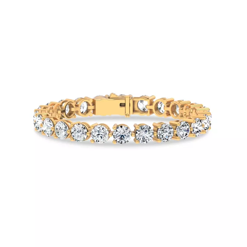 14K Yellow Gold Three-Prong Lab Diamond Tennis Bracelet (20 ct. tw.) - 6.5 In.