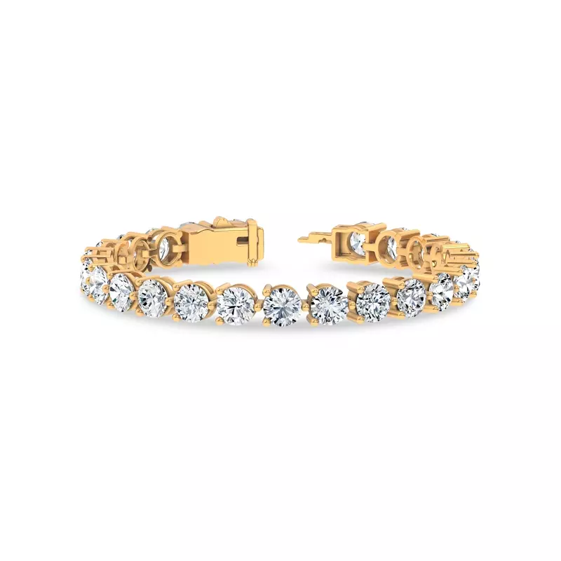 14K Yellow Gold Three-Prong Lab Diamond Tennis Bracelet (20 ct. tw.) - 7.5 In.