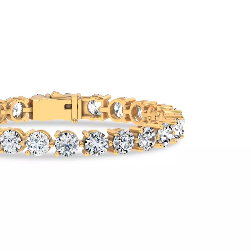 14K Yellow Gold Three-Prong Lab Diamond Tennis Bracelet (20 ct. tw.) - 7.5 In.