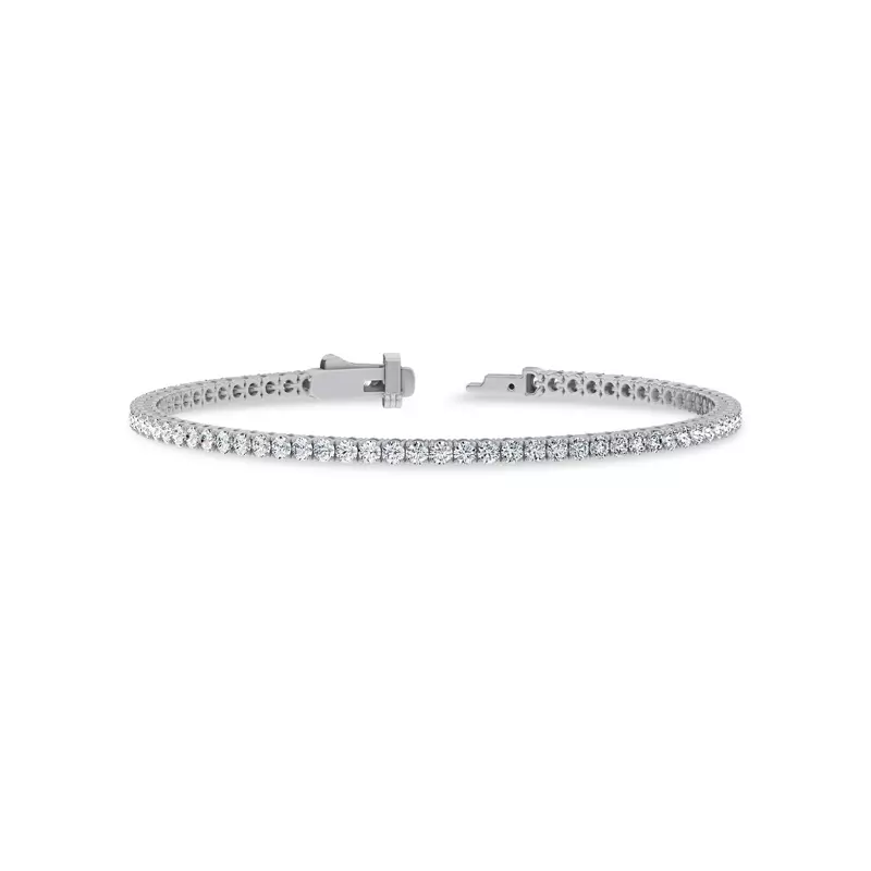 14K White Gold Four-Prong Lab Diamond Tennis Bracelet (3 ct. tw.)