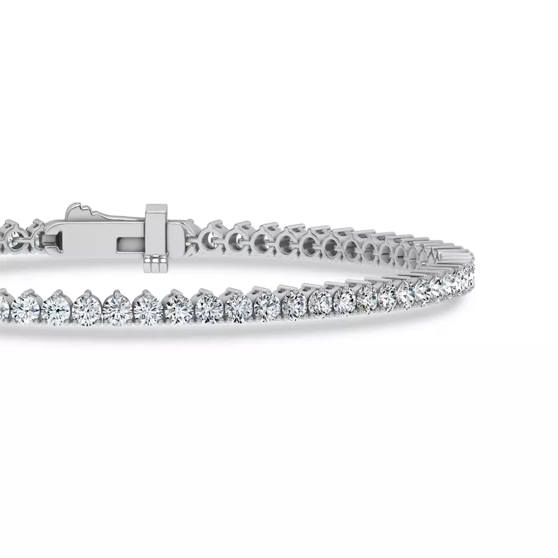 14K White Gold Three-Prong Diamond Tennis Bracelet (3 ct. tw.)