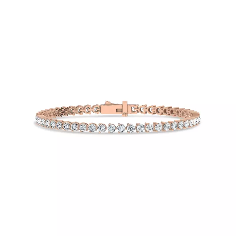 14K Rose Gold Three-Prong Diamond Tennis Bracelet (4 ct. tw.)