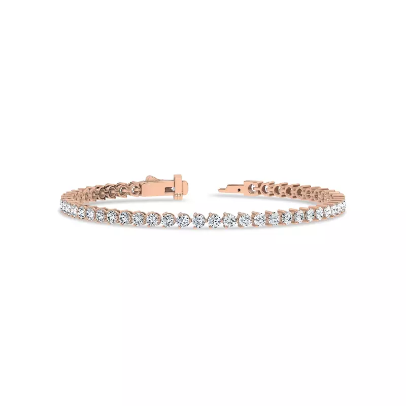 14K Rose Gold Three-Prong Diamond Tennis Bracelet (4 ct. tw.)