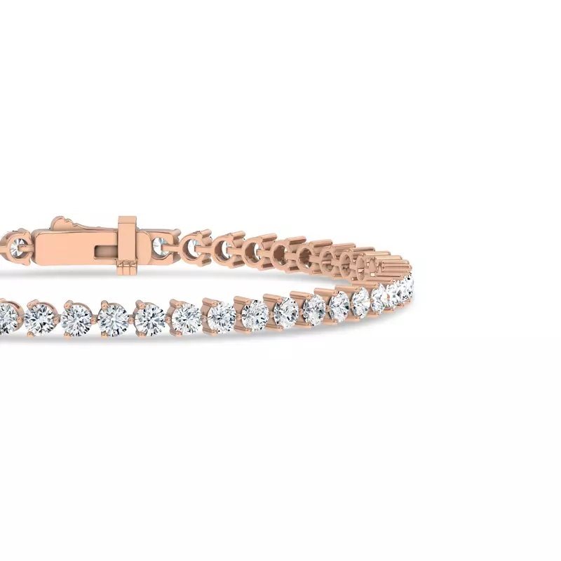 14K Rose Gold Three-Prong Diamond Tennis Bracelet (4 ct. tw.)