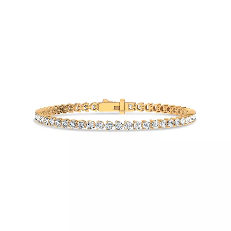14K Yellow Gold Three-Prong Diamond Tennis Bracelet (4 ct. tw.)