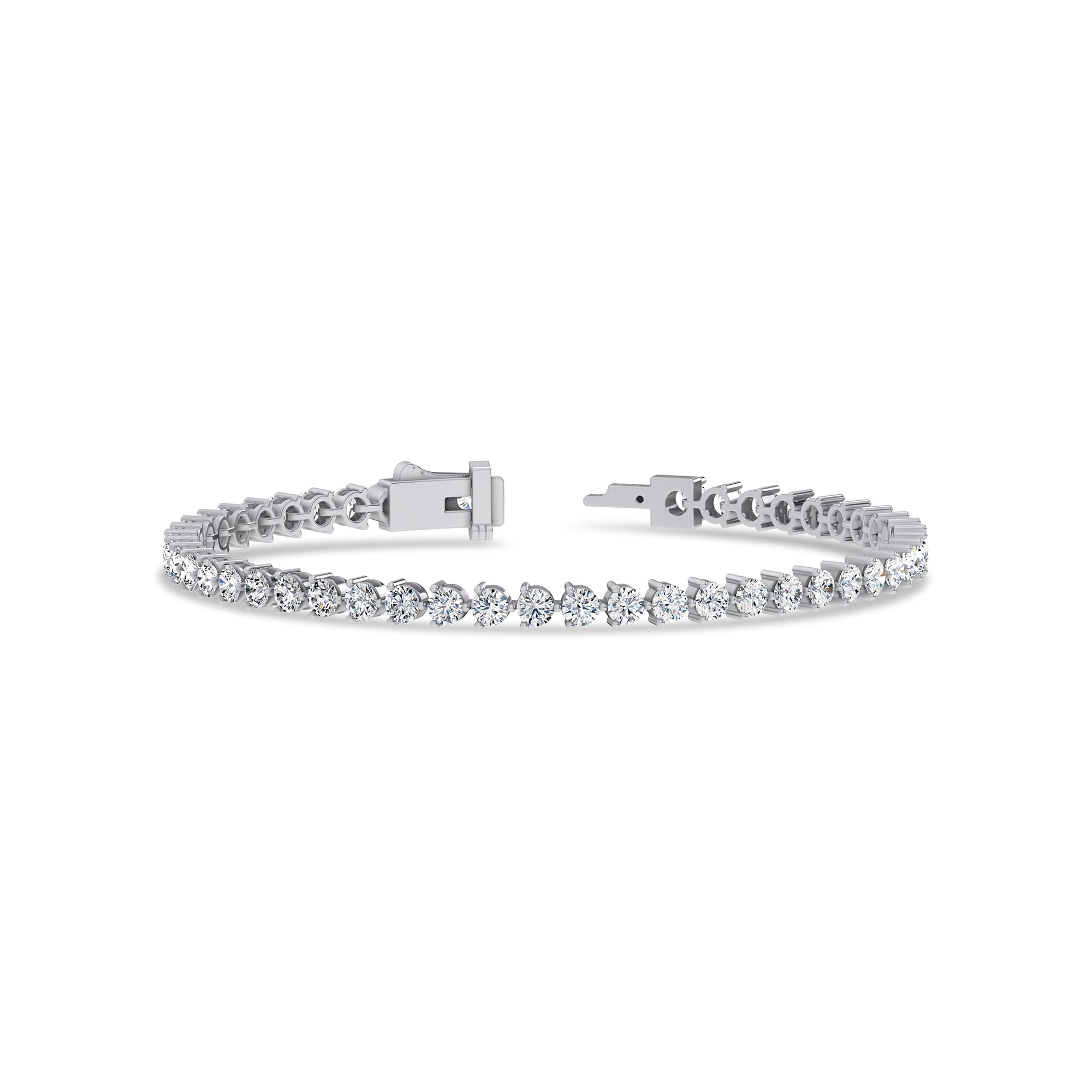 14K White Gold Three-Prong Lab Diamond Tennis Bracelet (5 ct. tw.) - 6.5 In.