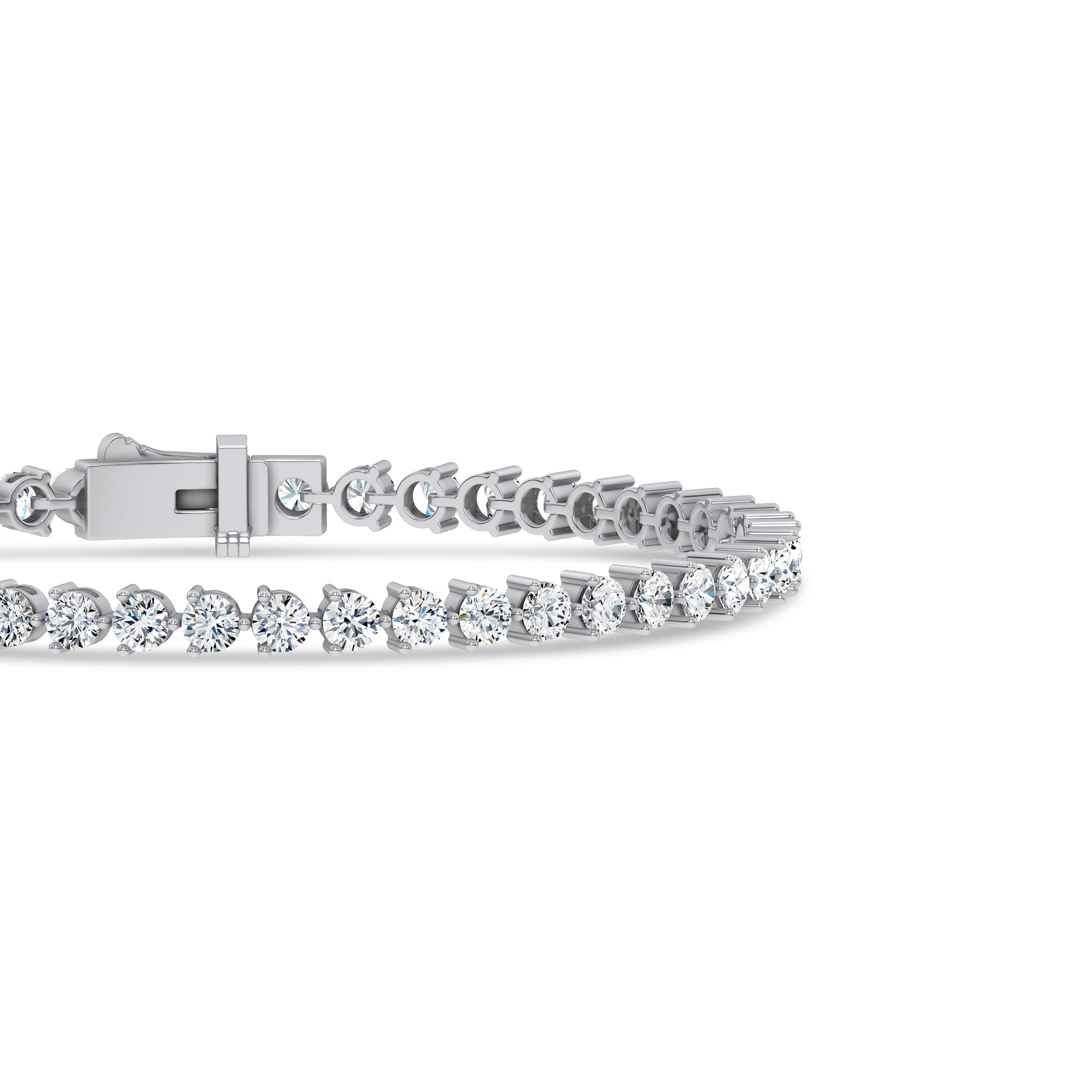 14K White Gold Three-Prong Lab Diamond Tennis Bracelet (5 ct. tw.) - 6.5 In.