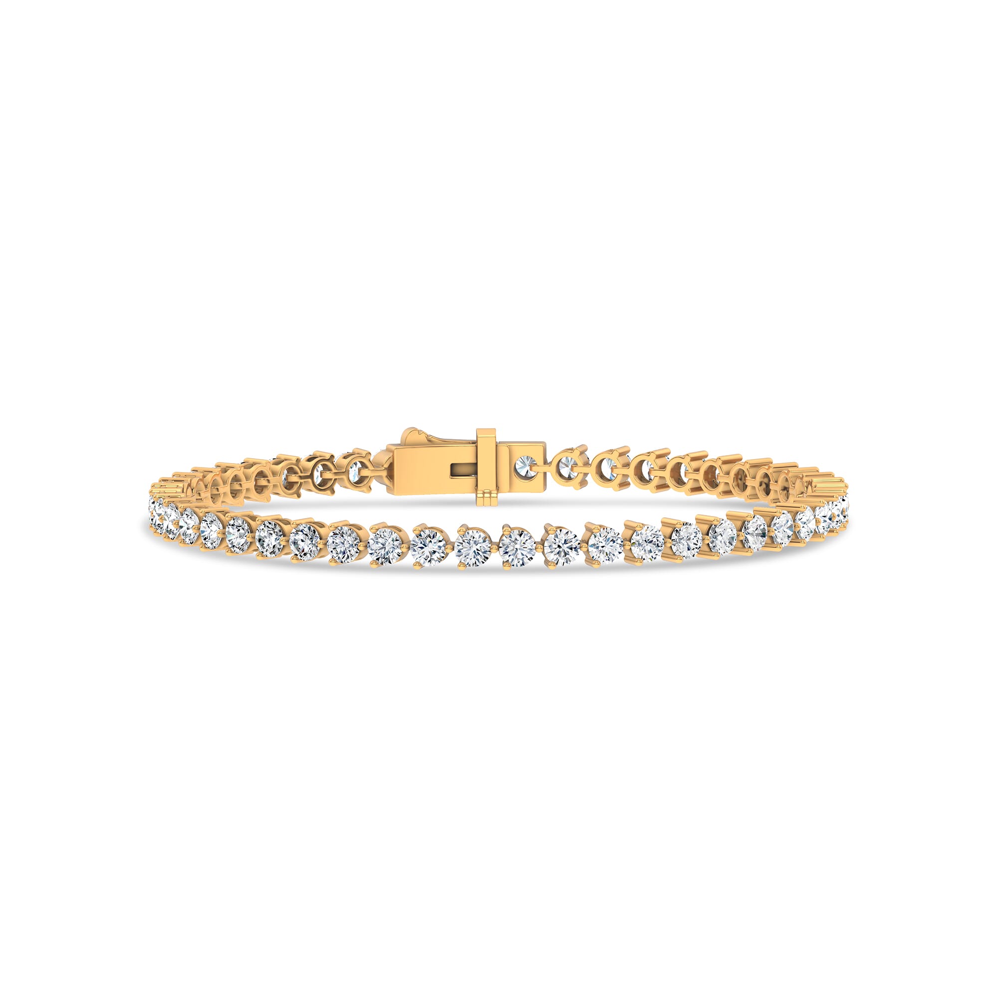 14K Yellow Gold Three-Prong Lab Diamond Tennis Bracelet (5 ct. tw.) - 6.5 In.