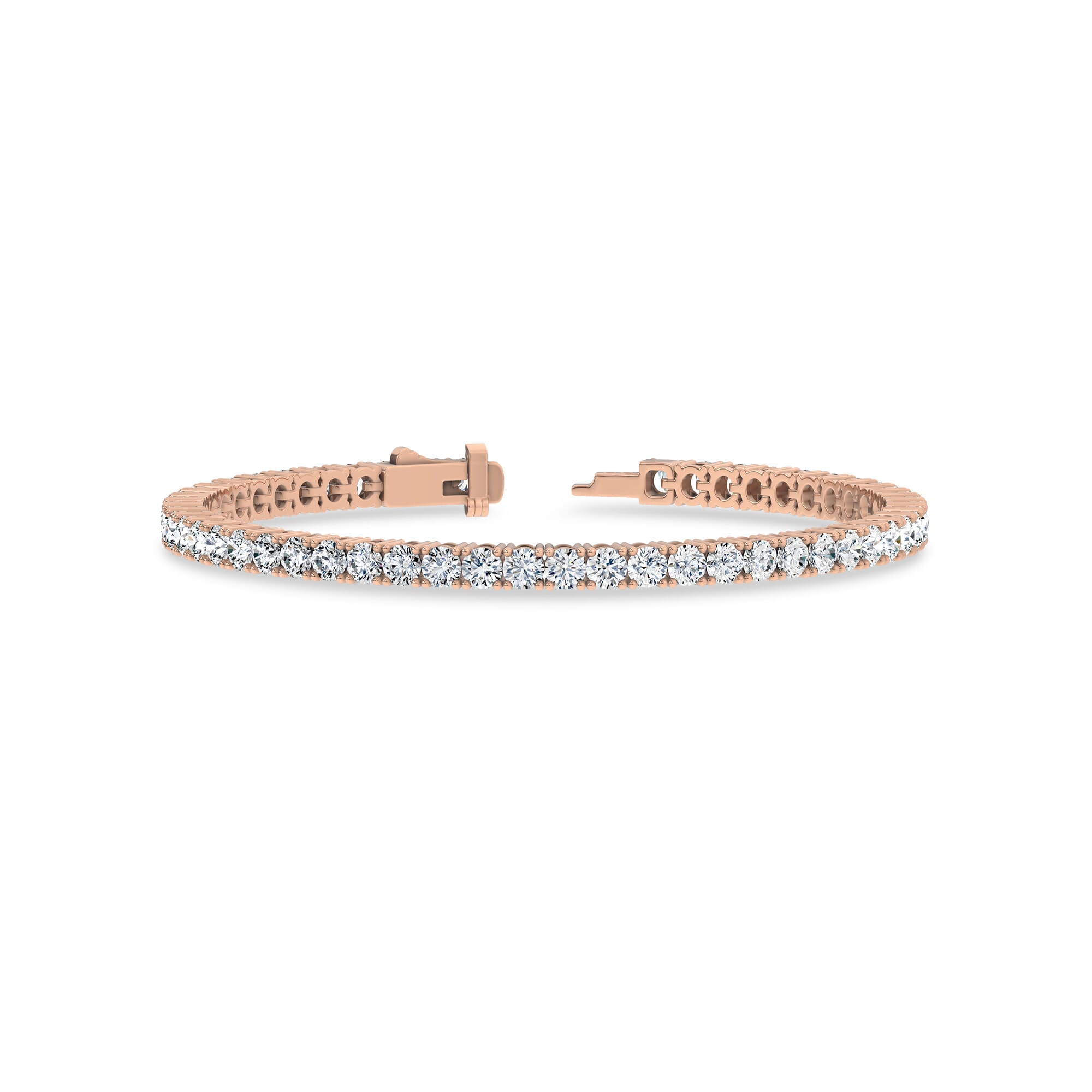 14K Rose Gold Four-Prong Diamond Tennis Bracelet (6 ct. tw.)