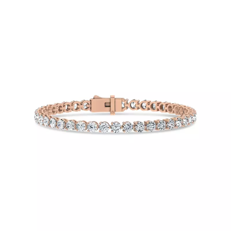14K Rose Gold Three-Prong Diamond Tennis Bracelet (7 ct. tw.)