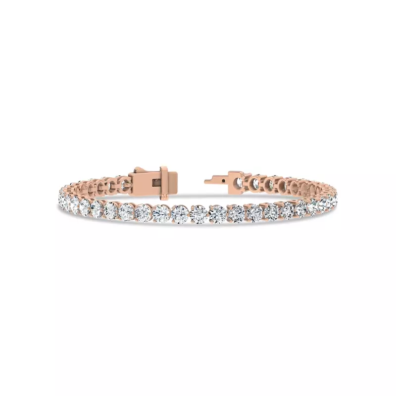 14K Rose Gold Three-Prong Diamond Tennis Bracelet (7 ct. tw.)