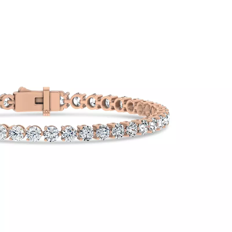 14K Rose Gold Three-Prong Diamond Tennis Bracelet (7 ct. tw.)