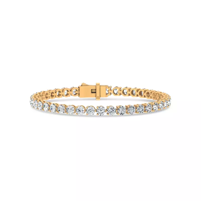 14K Yellow Gold Three-Prong Lab Diamond Tennis Bracelet (7 ct. tw.) - 6.5 In.