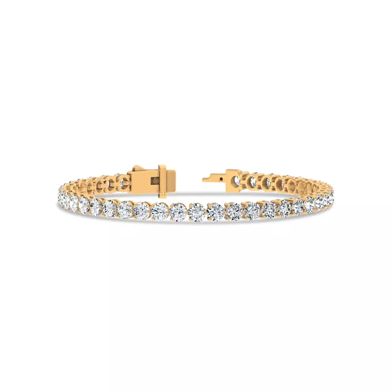 14K Yellow Gold Three-Prong Lab Diamond Tennis Bracelet (7 ct. tw.)