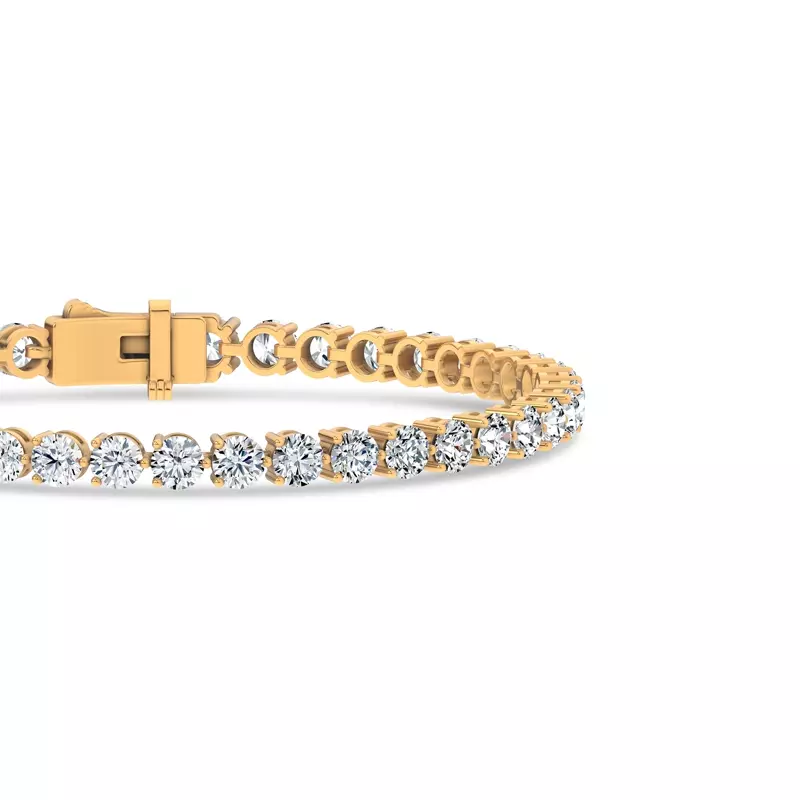 14K Yellow Gold Three-Prong Lab Diamond Tennis Bracelet (7 ct. tw.)