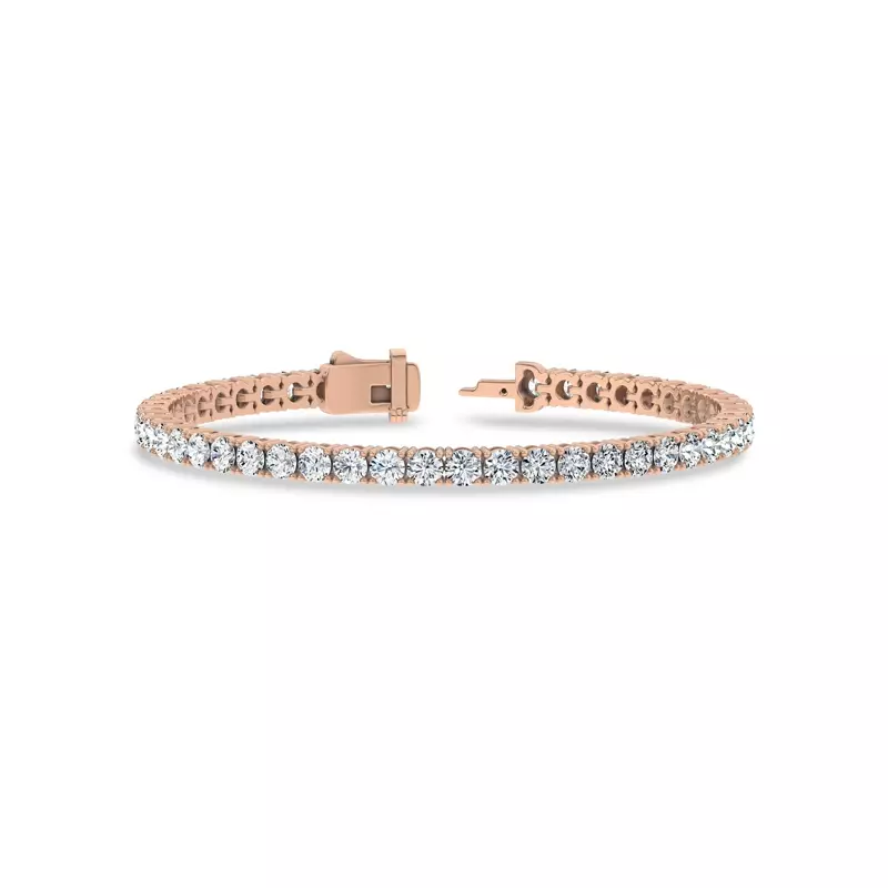 14K Rose Gold Four-Prong Diamond Tennis Bracelet (8 ct. tw.) - 7.5 In.