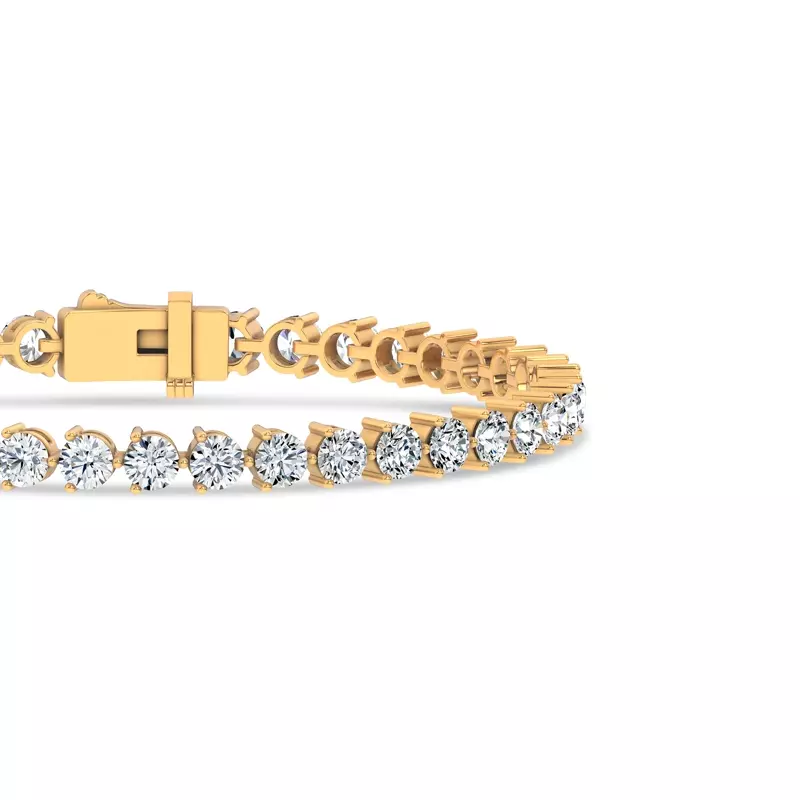 14K Yellow Gold Three-Prong Diamond Tennis Bracelet (8 ct. tw.) - 6.5 In.