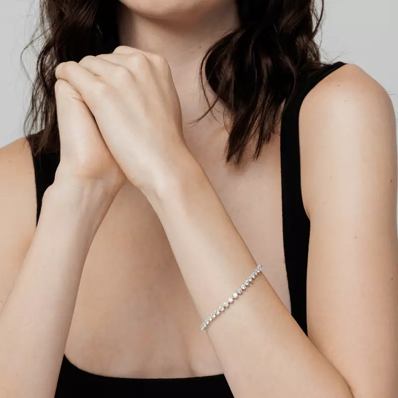 Platinum Three-Prong Lab Diamond Tennis Bracelet (8 ct. tw.) - 7.5 In.