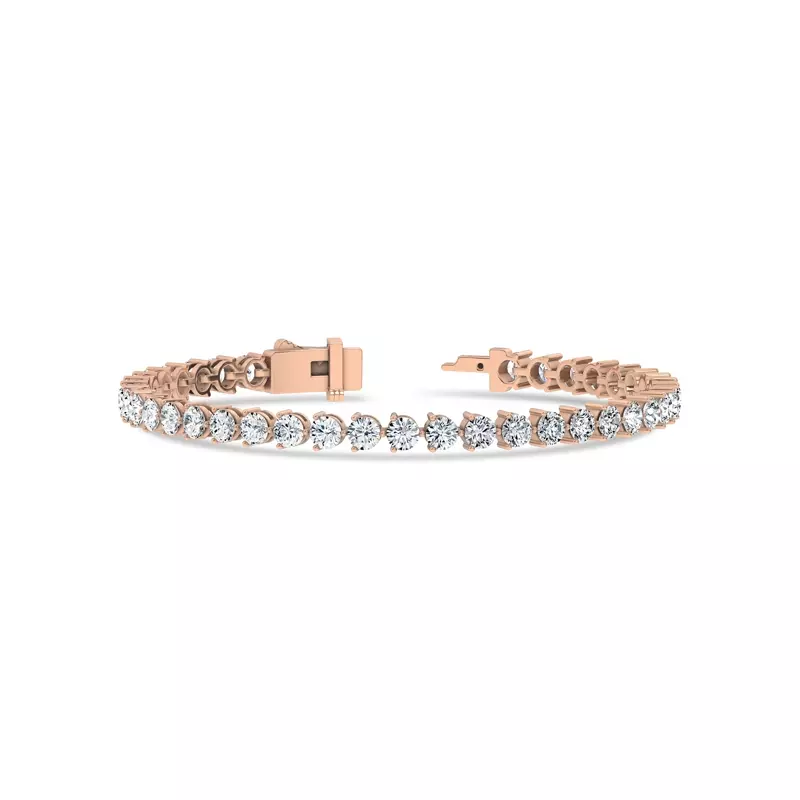 18K Rose Gold Three-Prong Lab Diamond Tennis Bracelet (8 ct. tw.) - 6.5 In.