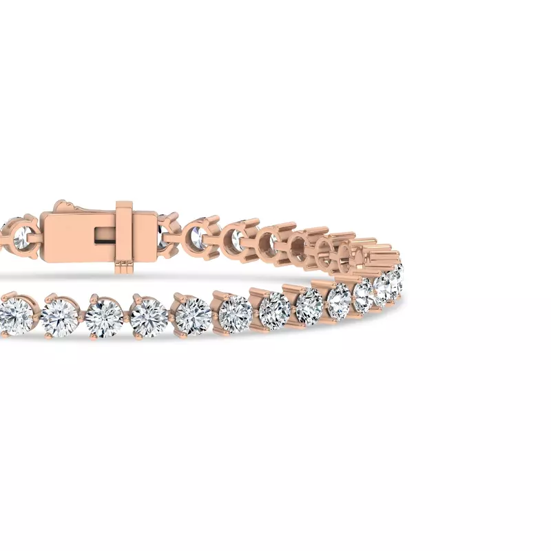 18K Rose Gold Three-Prong Lab Diamond Tennis Bracelet (8 ct. tw.) - 6.5 In.