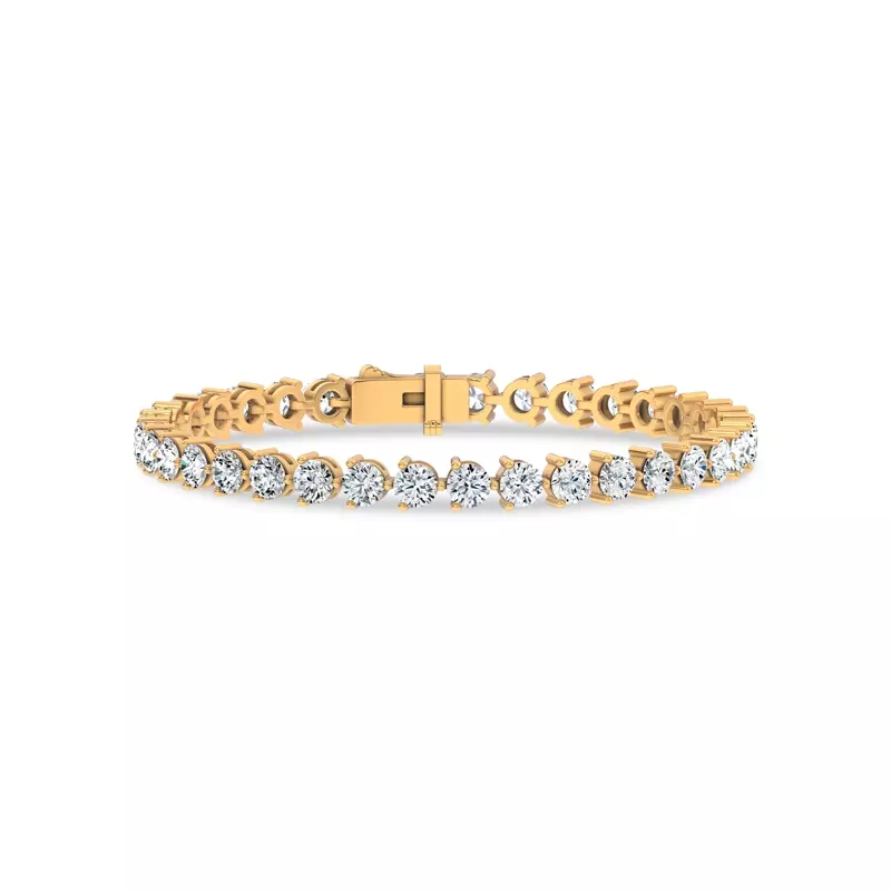 14K Yellow Gold Three-Prong Lab Diamond Tennis Bracelet (9 ct. tw.) - 7.5 In.