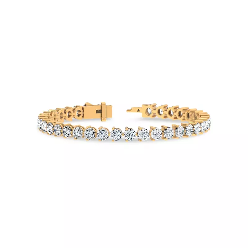 14K Yellow Gold Three-Prong Lab Diamond Tennis Bracelet (9 ct. tw.) - 7.5 In.