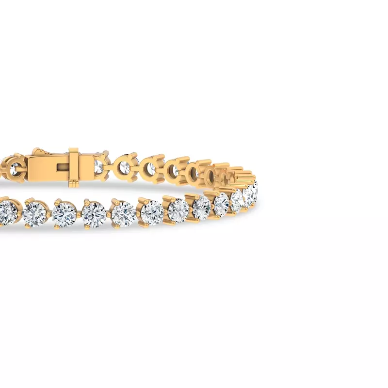 14K Yellow Gold Three-Prong Lab Diamond Tennis Bracelet (9 ct. tw.) - 7.5 In.