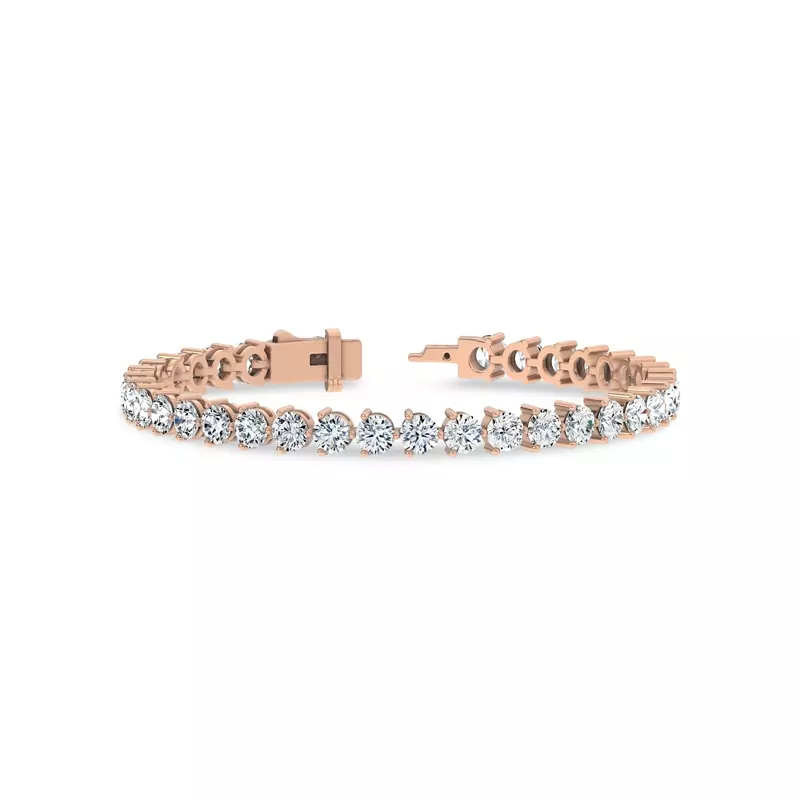 18K Rose Gold Three-Prong Lab Diamond Tennis Bracelet (9 ct. tw.)