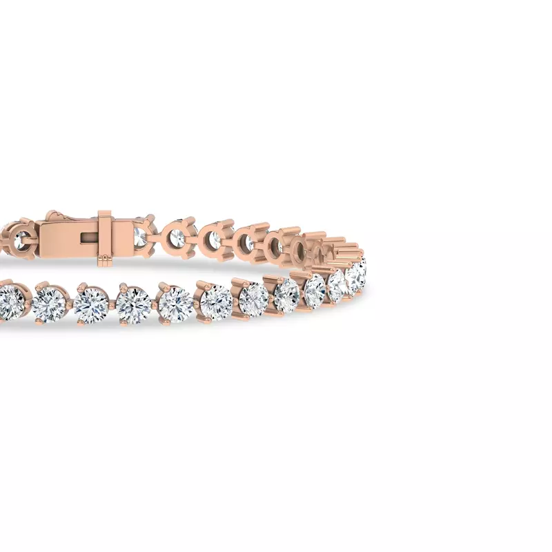 18K Rose Gold Three-Prong Lab Diamond Tennis Bracelet (9 ct. tw.)