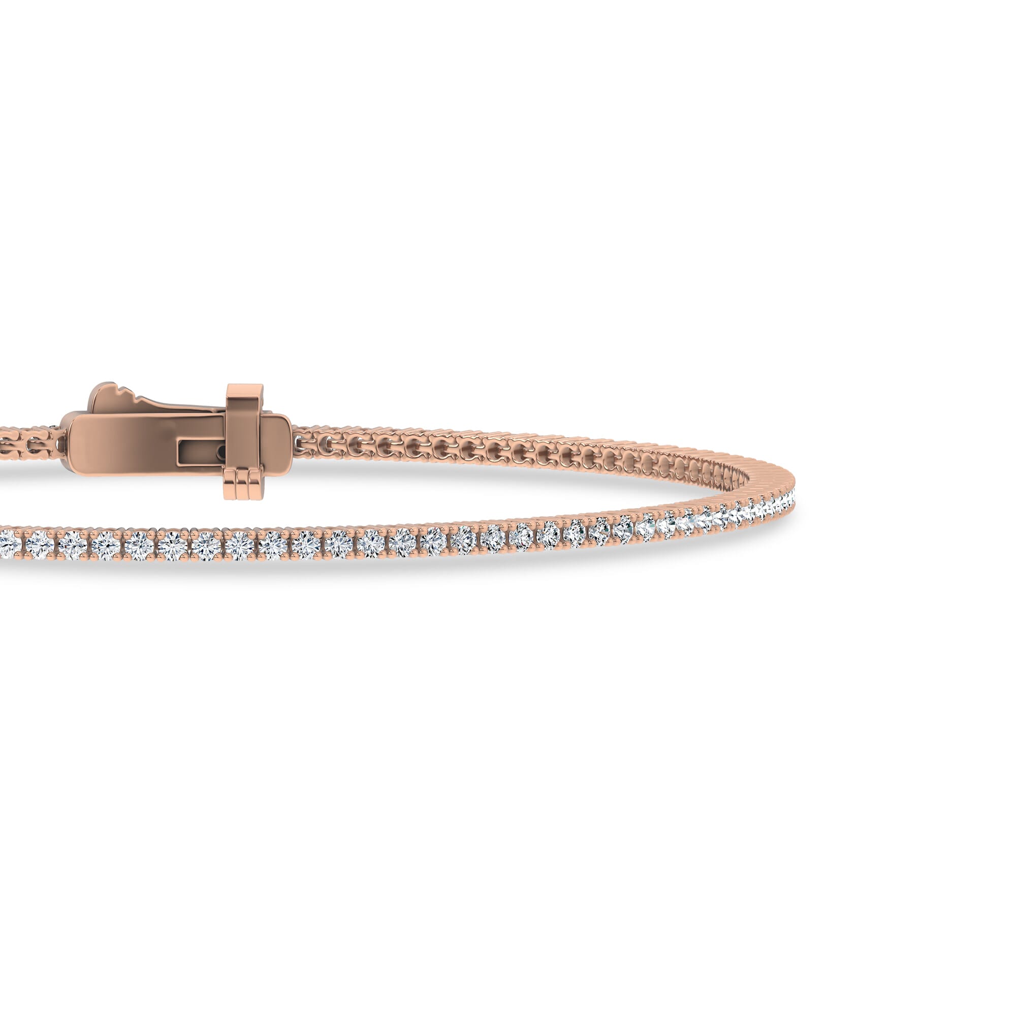 14K Rose Gold Four-Prong Lab Diamond Tennis Bracelet (1 ct. tw.)