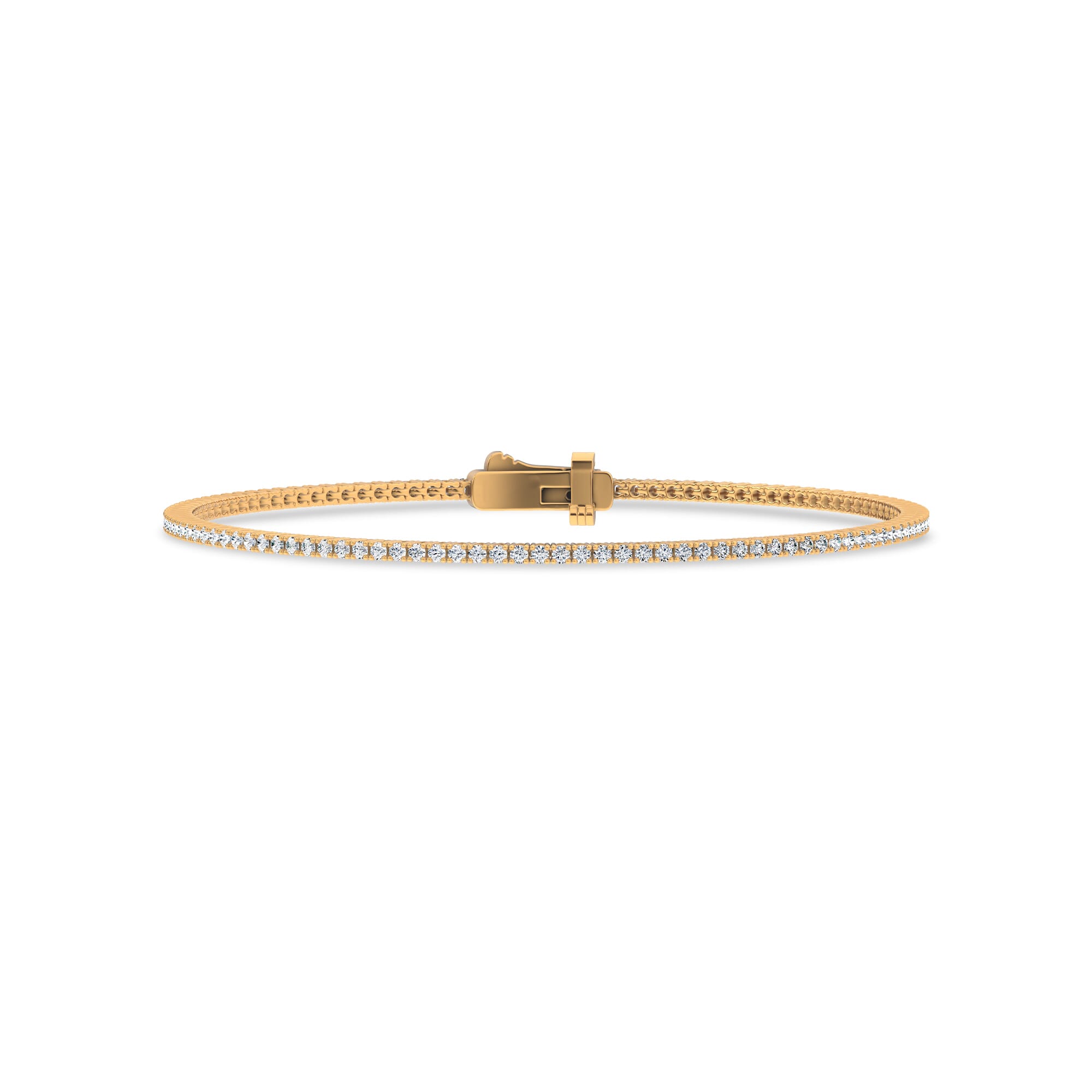 14K Yellow Gold Four-Prong Diamond Tennis Bracelet (1ct. tw.) - 6.5 In.