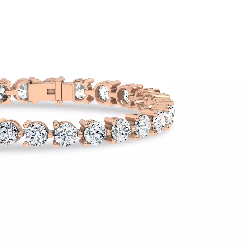 14K Rose Gold Three-Prong Diamond Tennis Bracelet (15 ct. tw.) - 7.5 In.