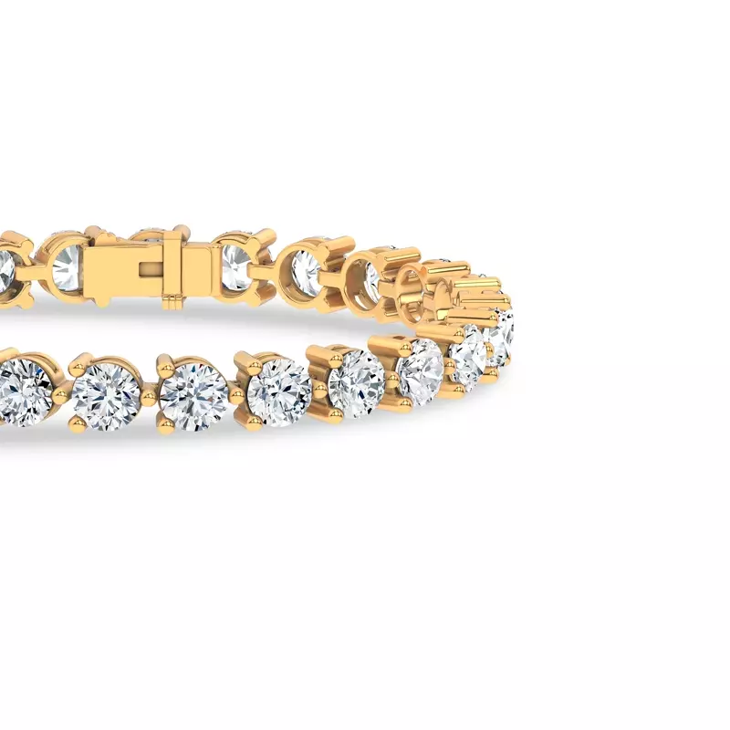 14K Yellow Gold Three-Prong Lab Diamond Tennis Bracelet (15 ct. tw.) - 6.5 In.