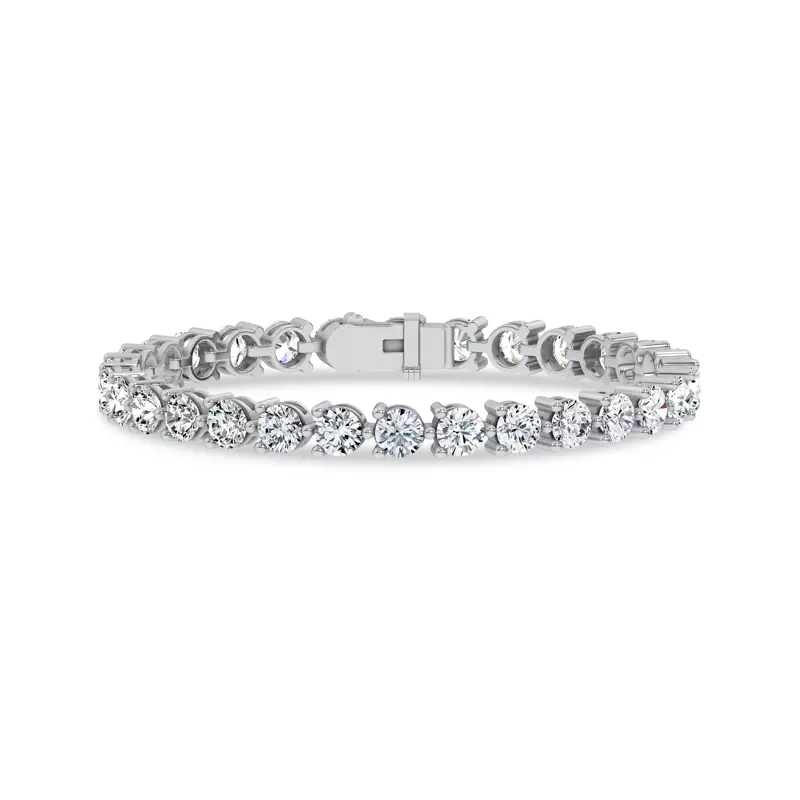 14K White Gold Three-Prong Lab Diamond Tennis Bracelet (12 ct. tw.) - 7.5 In.