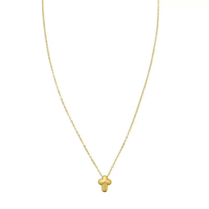 Mini Puff Cross Necklace