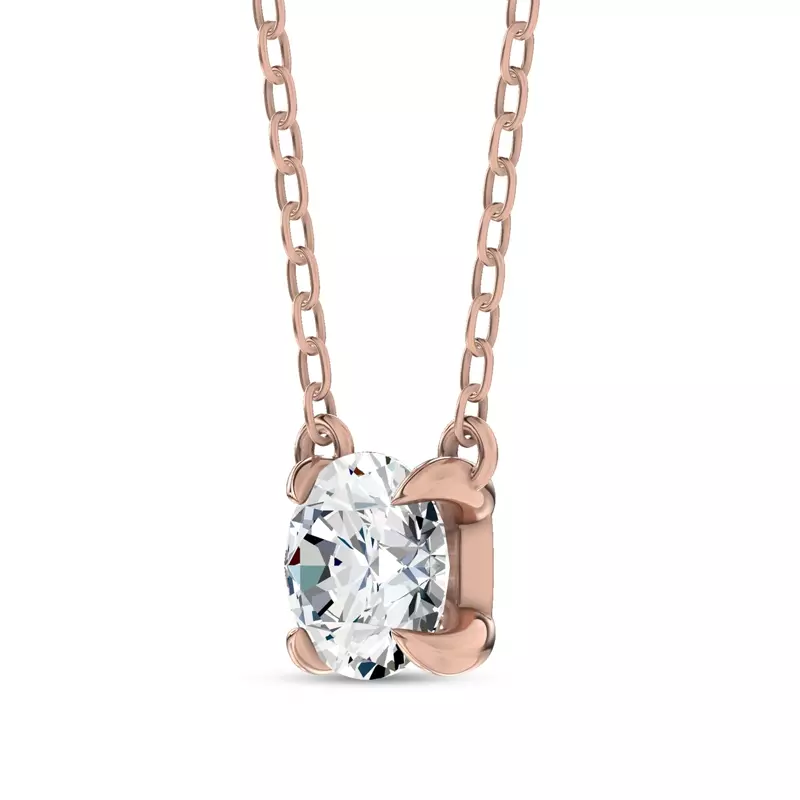 14K Rose Gold C-Prong Pavé Lab Diamond Pendant (½ ct. tw.) by Christian Siriano