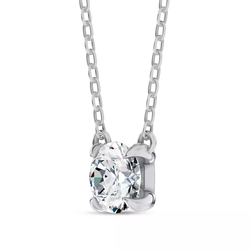 14K White Gold C-Prong Pavé Lab Diamond Pendant (½ ct. tw.) by Christian Siriano