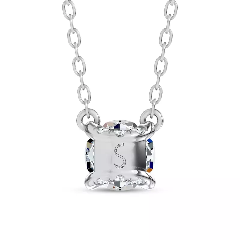 14K White Gold C-Prong Pavé Lab Diamond Pendant (½ ct. tw.) by Christian Siriano