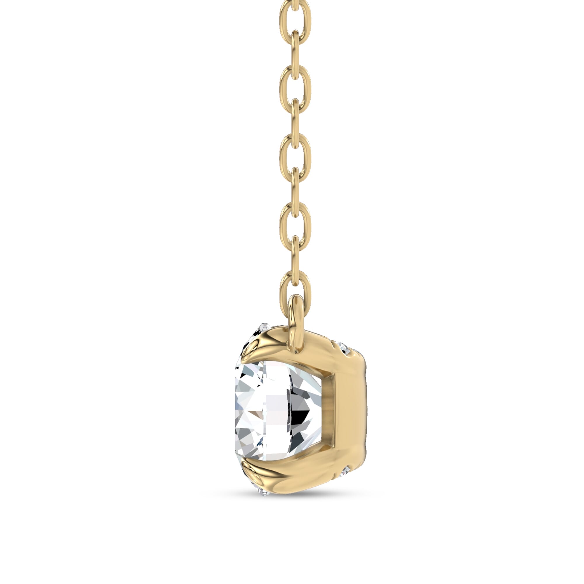 14K Yellow Gold C-Prong Pavé Lab Diamond Pendant (½ ct. tw.) by Christian Siriano