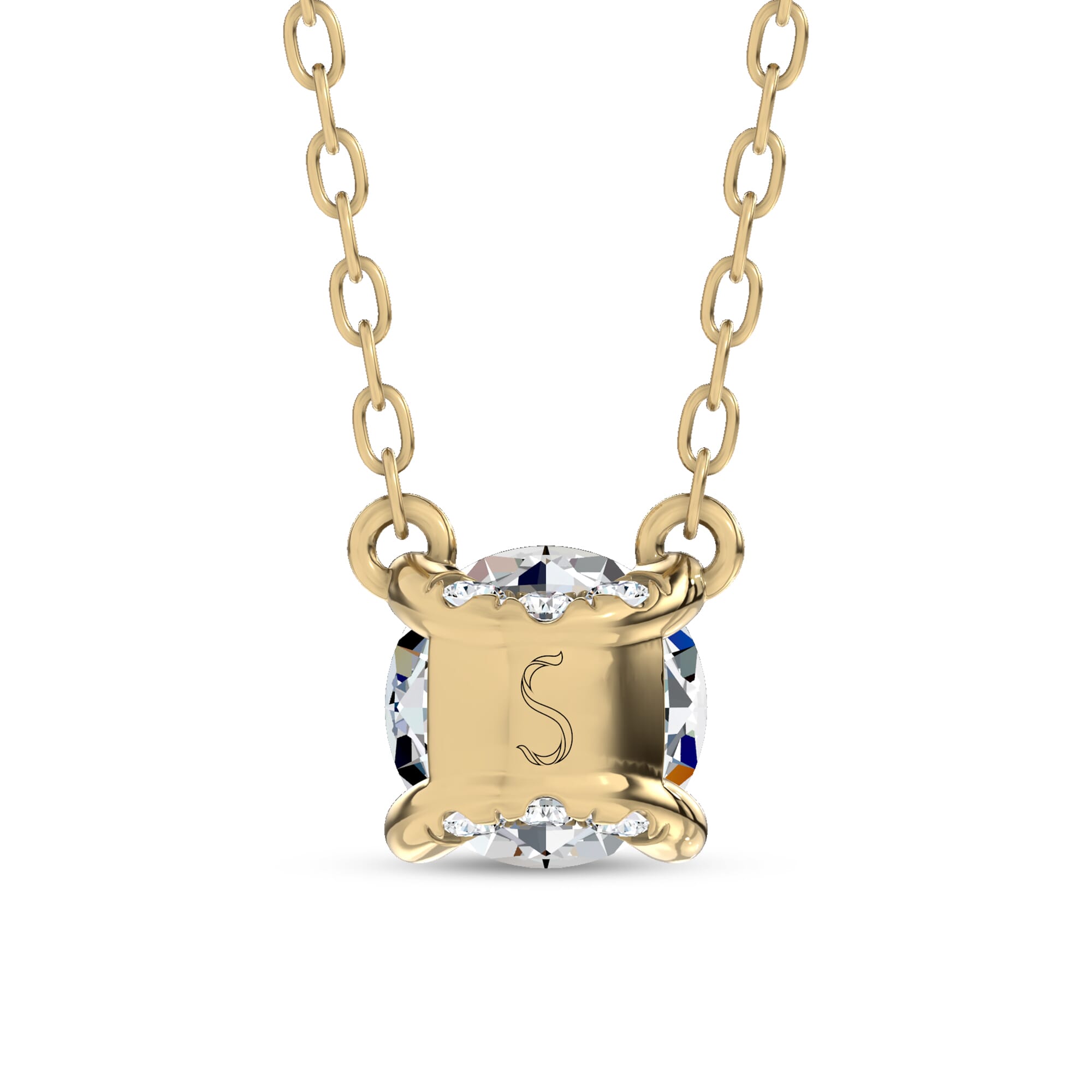14K Yellow Gold C-Prong Pavé Lab Diamond Pendant (½ ct. tw.) by Christian Siriano