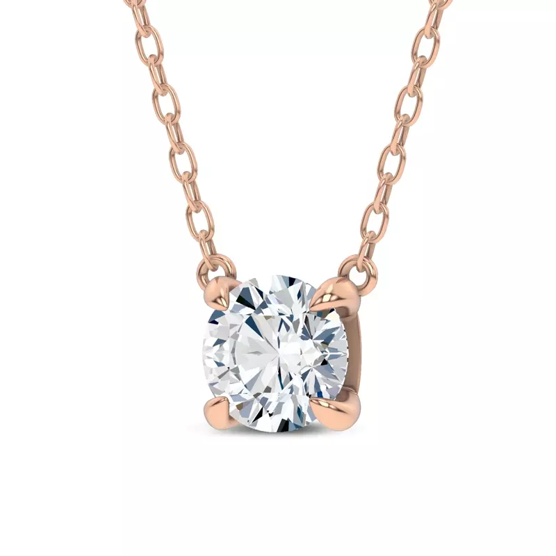 14K Rose Gold C-Prong Pavé Lab Diamond Pendant (1 ct. tw.) by Christian Siriano