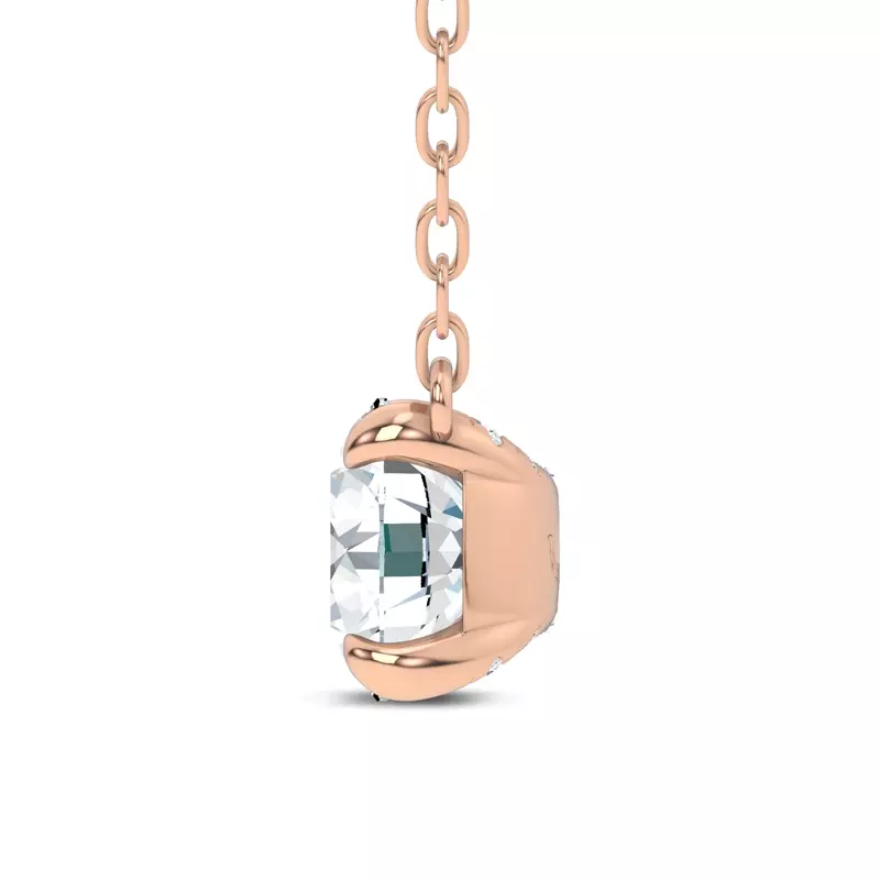 14K Rose Gold C-Prong Pavé Lab Diamond Pendant (1 ct. tw.) by Christian Siriano