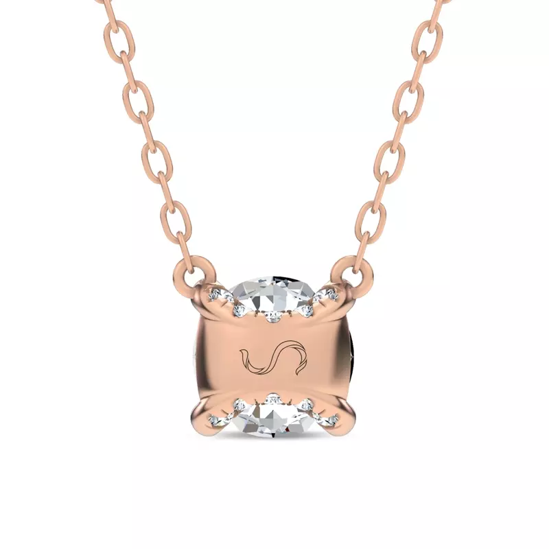 14K Rose Gold C-Prong Pavé Lab Diamond Pendant (1 ct. tw.) by Christian Siriano
