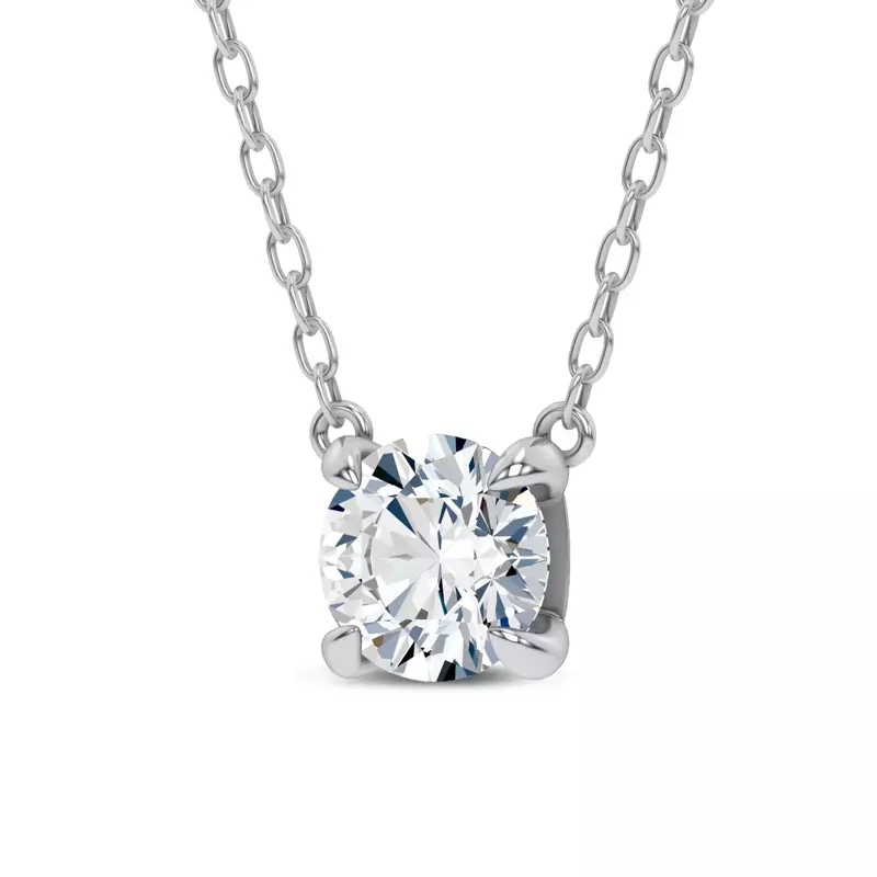 14K White Gold C-Prong Pavé Lab Diamond Pendant (1 ct. tw.) by Christian Siriano