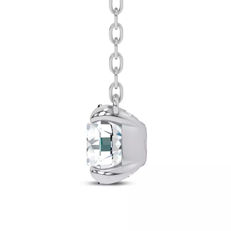 14K White Gold C-Prong Pavé Lab Diamond Pendant (1 ct. tw.) by Christian Siriano