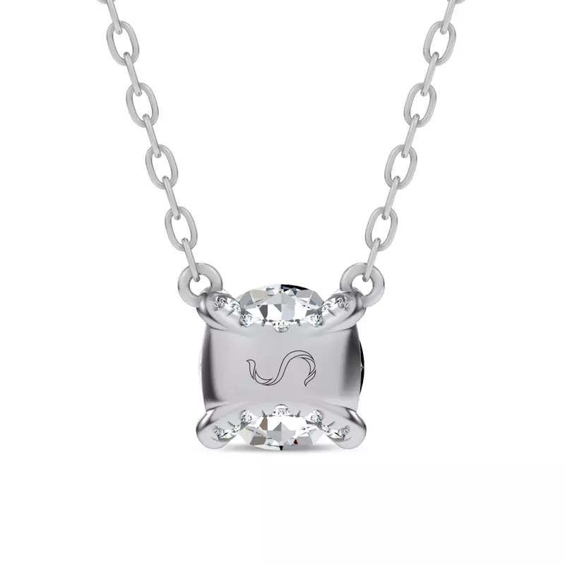 14K White Gold C-Prong Pavé Lab Diamond Pendant (1 ct. tw.) by Christian Siriano