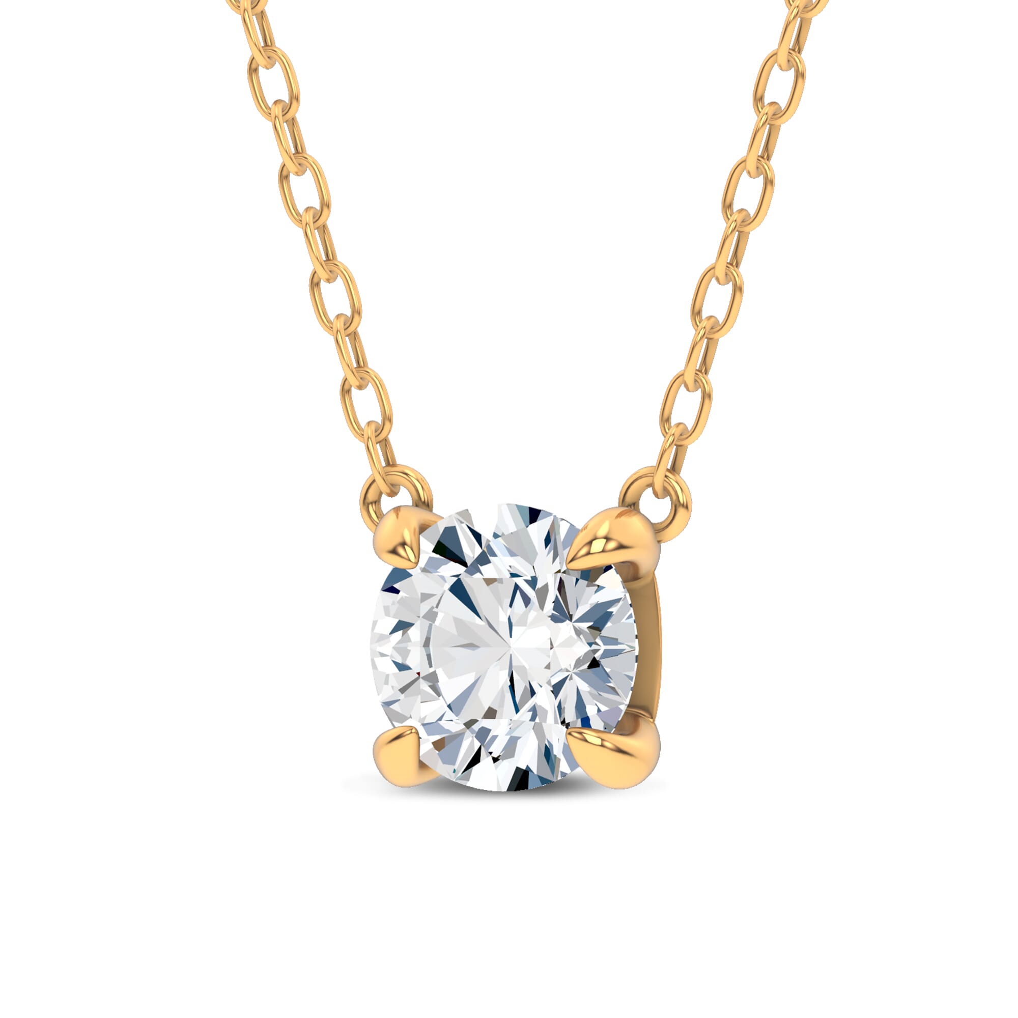 14K Yellow Gold C-Prong Pavé Lab Diamond Pendant (1 ct. tw.) by Christian Siriano