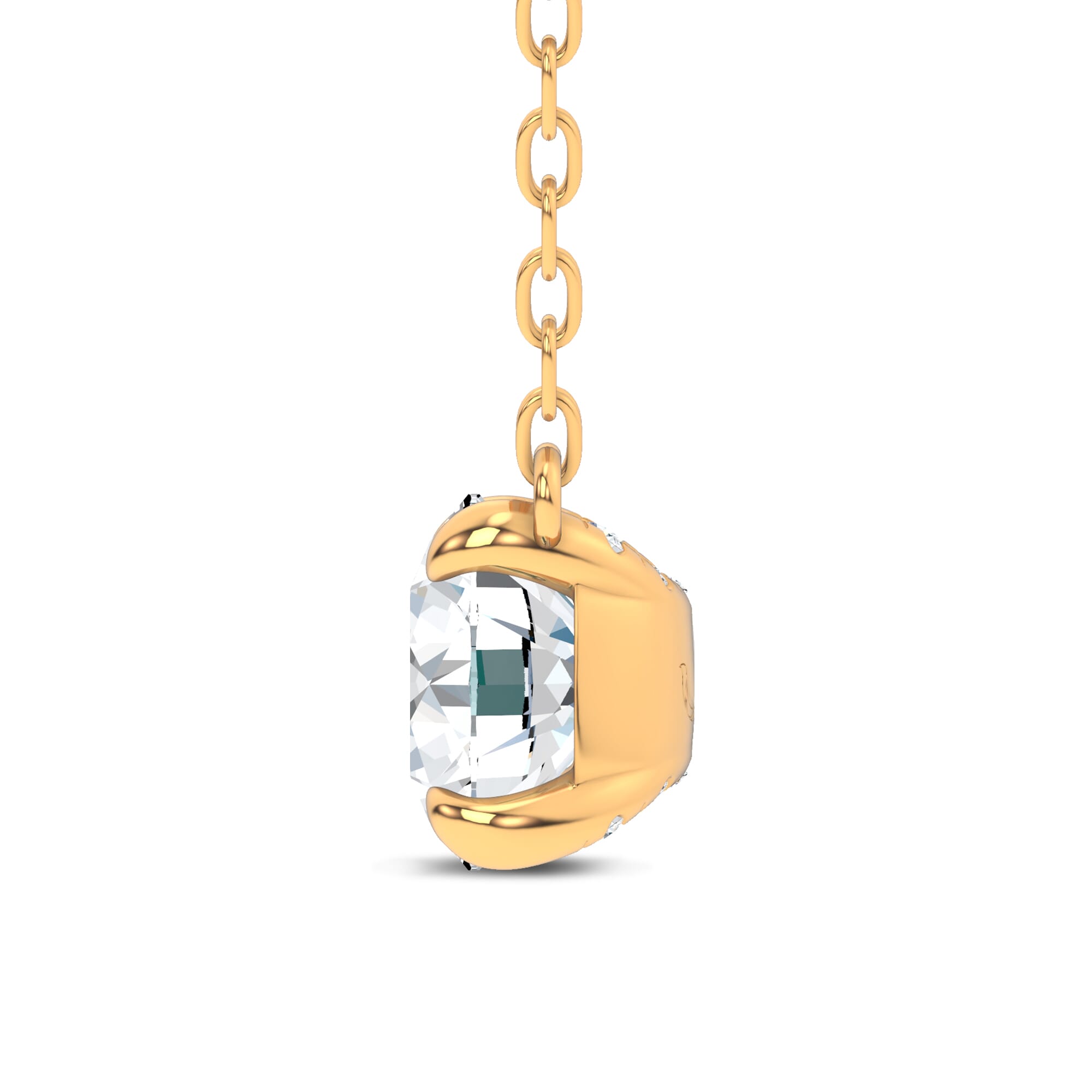 14K Yellow Gold C-Prong Pavé Lab Diamond Pendant (1 ct. tw.) by Christian Siriano
