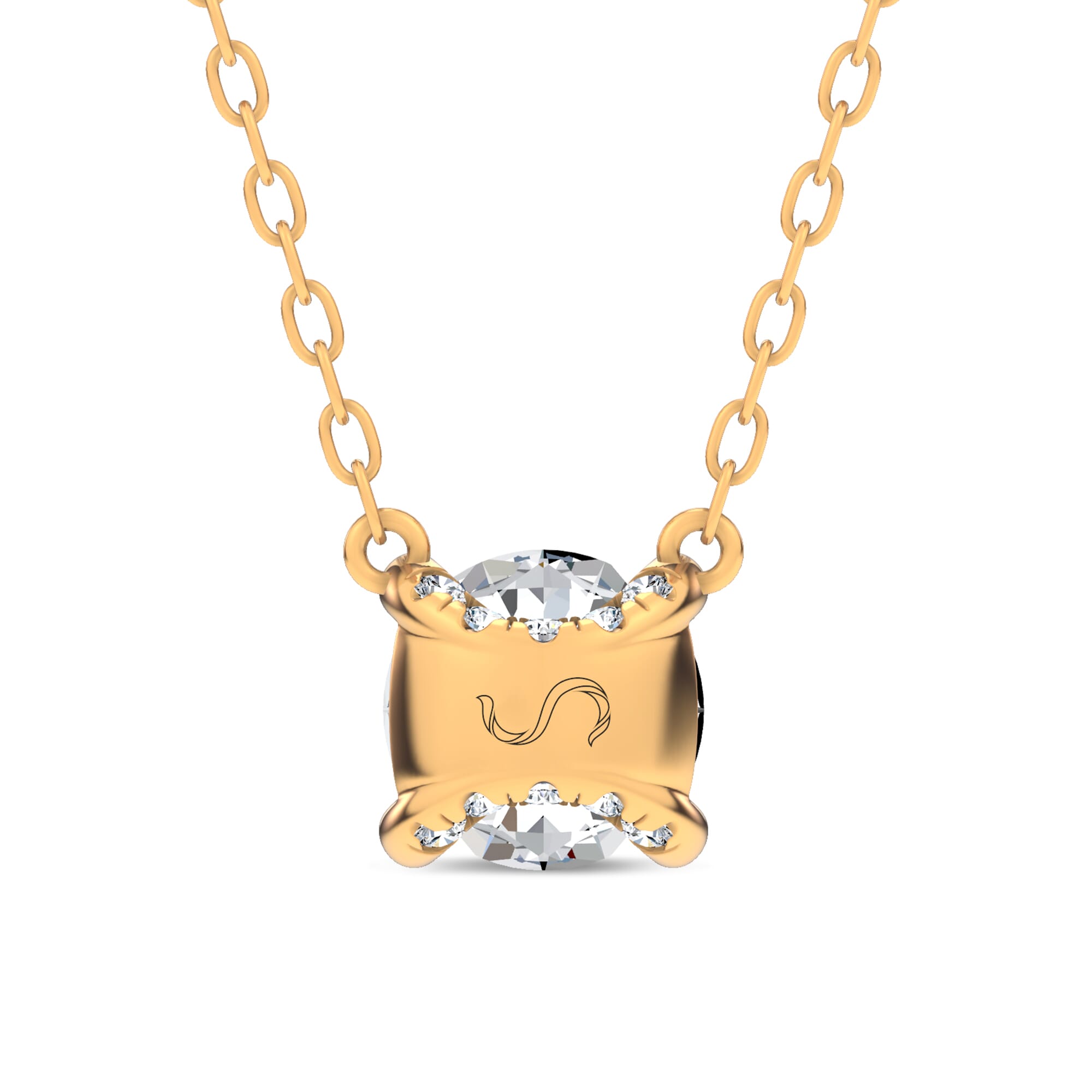 14K Yellow Gold C-Prong Pavé Lab Diamond Pendant (1 ct. tw.) by Christian Siriano