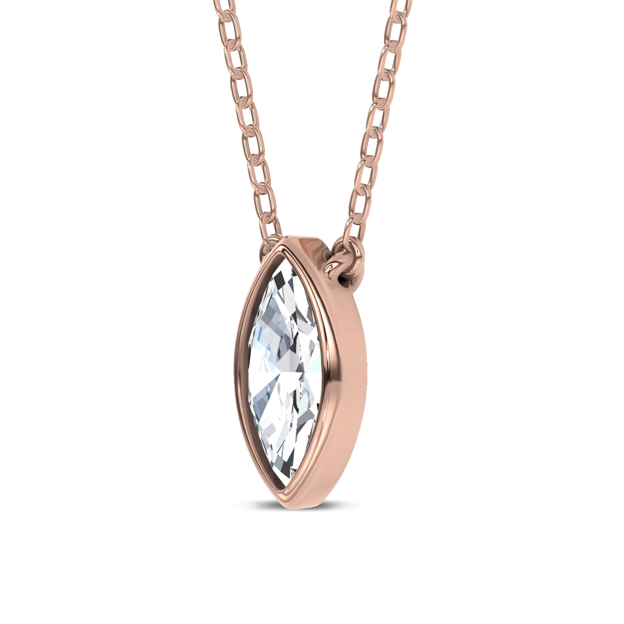 14K Rose Gold Maravina Bezel Lab Pendant